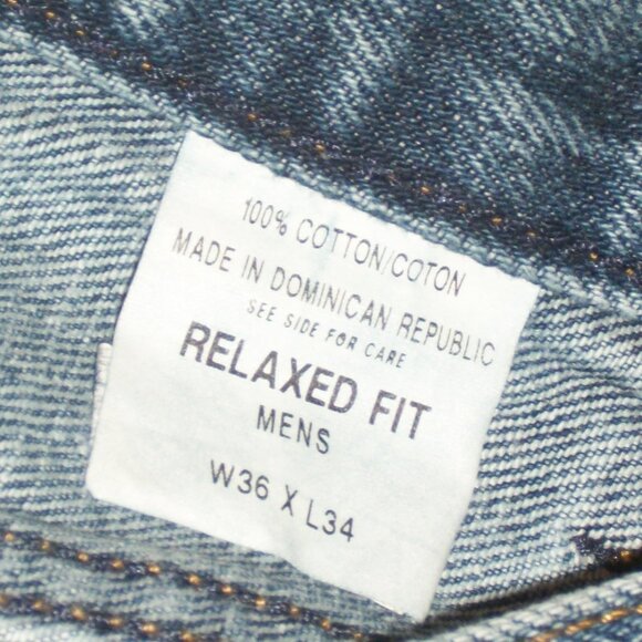 EDDIE BAUER Relaxed Fit Jeans 36x34 100% Cotton Blue Denim 34" Inseam - Picture 8 of 9